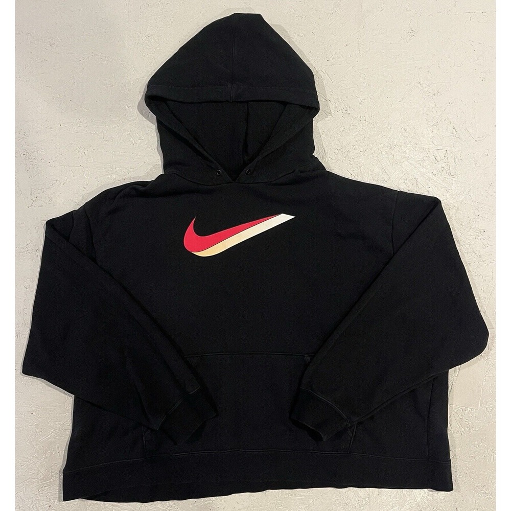 Nike Sportswear‎ Fleece Black Pink Hooded Sweatshirt Women's Size 2X DJ1164-010